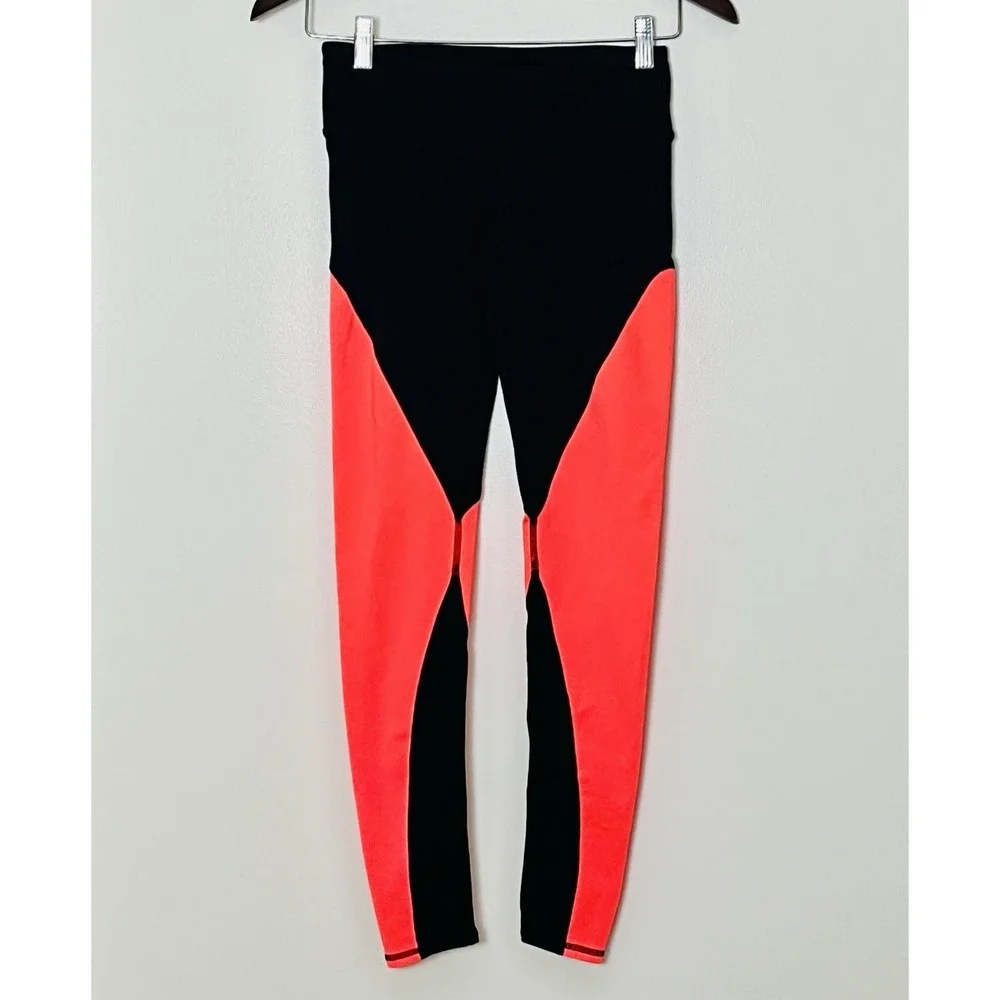 Alo Yoga Illusion 4 Leggings Women's XS Black Coral Gym Workout‎ Athleisure